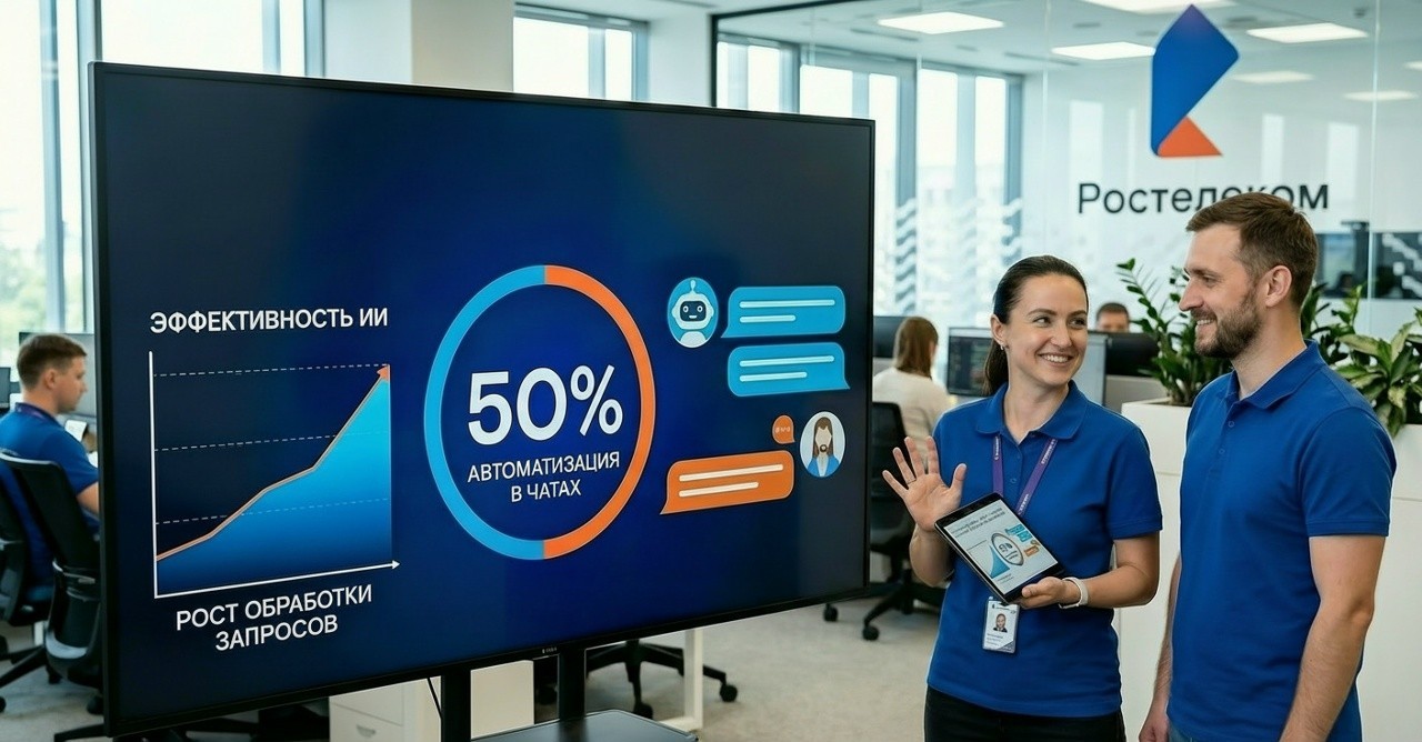 «Ростелеком» достиг 50% автоматизации клиентской поддержки в чатах с помощью ИИ «Ростелеком» достиг 50% автоматизации клиентской поддержки в чатах с помощью ИИ