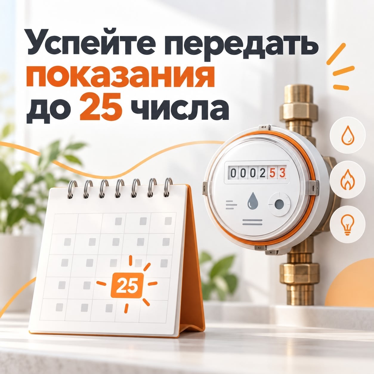«ЭнергосбыТ Плюс» напоминает о передаче показаний до 25 сентября «ЭнергосбыТ Плюс» напоминает о передаче показаний до 25 сентября
